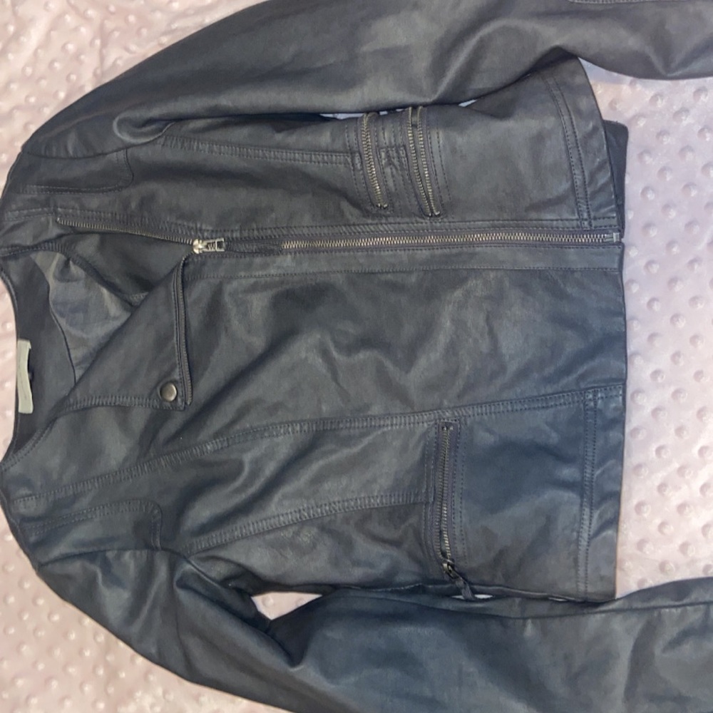 Leather bomber